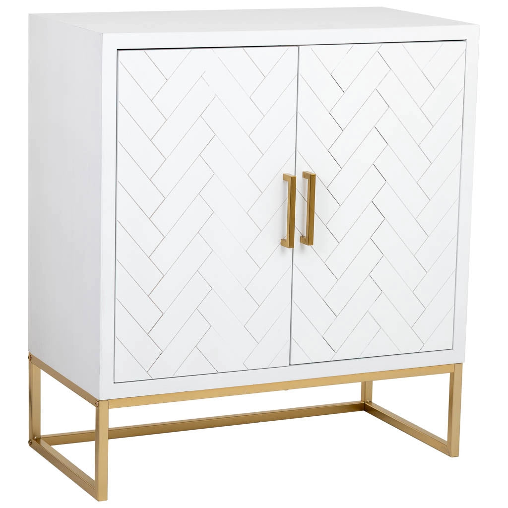 Credenza con 1 cassetto e 2 ante in legno e metallo 80x39,5x89h cm