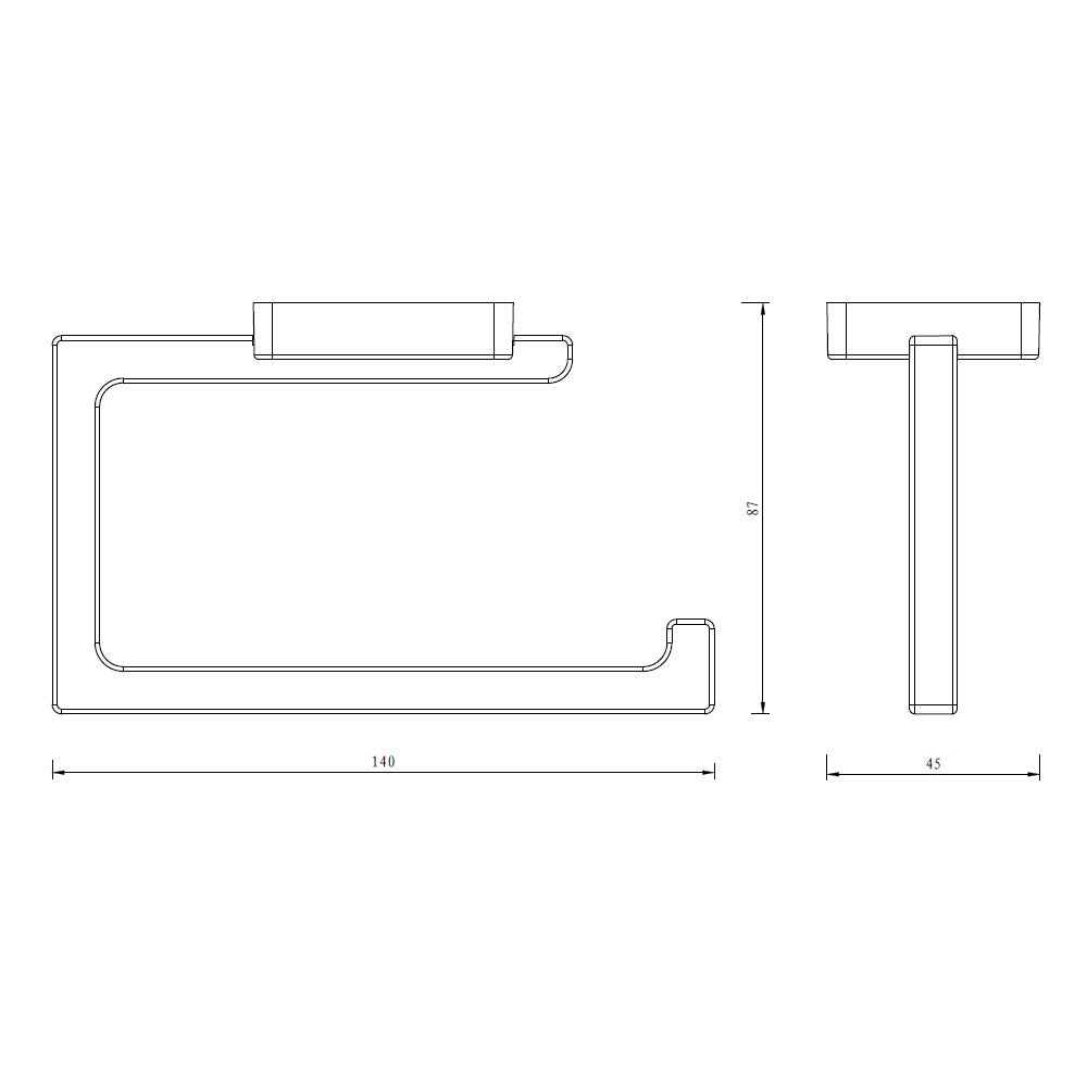 Porta rotolo serie cubo da muro in ottone cromato - fissaggio ad incollo o con viti