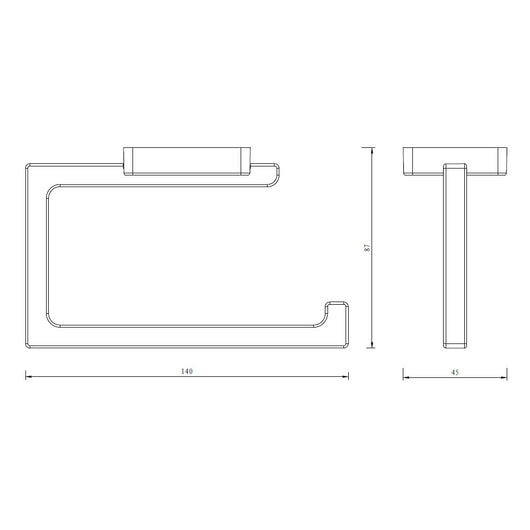 Porta rotolo serie cubo da muro in ottone cromato - fissaggio ad incollo o con viti
