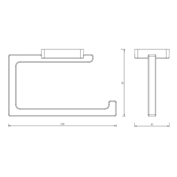 Porta rotolo serie cubo da muro in ottone cromato - fissaggio ad incollo o con viti