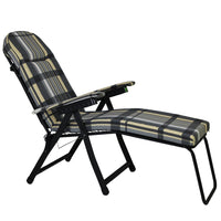 Marvin Poltrona Sdraio da Giardino con Poggiapiedi Barbara Sdraio Reclinabile Regolabile  Cuscino GRIGIO/AVORIO SCOZZESE