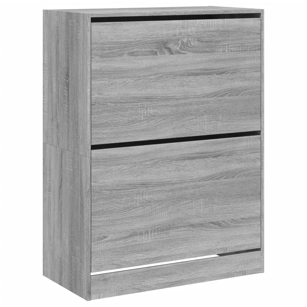 Scarpiera mobile contenitore per scarpe mobile per ingresso/corridoio/soggiorno 2 cassetti a ribalta grigio Sonoma 02_0021347