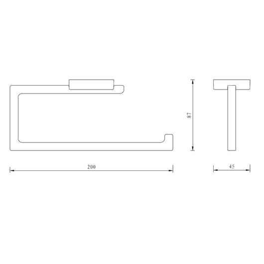 Porta salviette serie cubo 20 cm ideale per bidet - fissaggio ad incollo o con viti