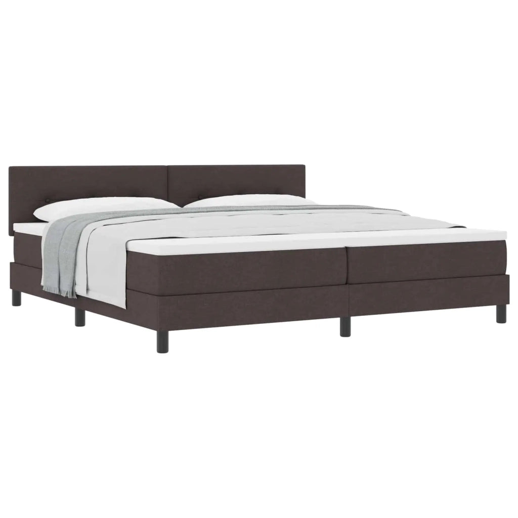 Letto a molle con testiera Marrone Scuro 200 x 200 cm Tessuto 3338716