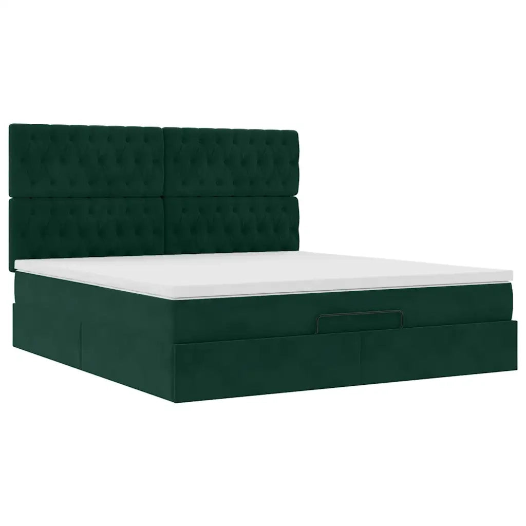 vidaXL Struttura Letto Pouf con Materassi 180x200 cm Velluto