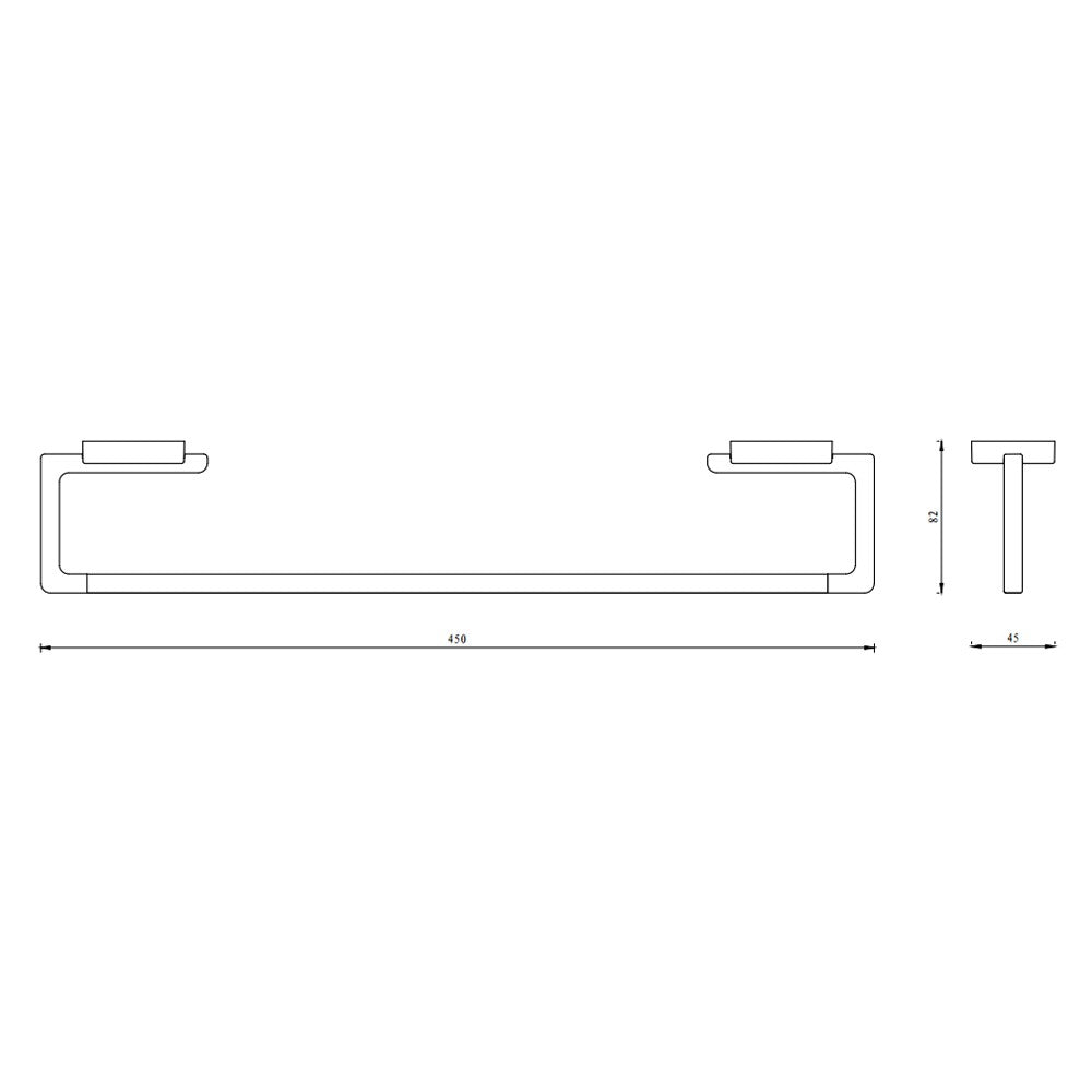 Porta salviette serie cubo a muro 45 cm - fissaggio ad incollo o con viti