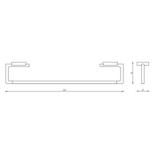 Porta salviette serie cubo a muro 45 cm - fissaggio ad incollo o con viti