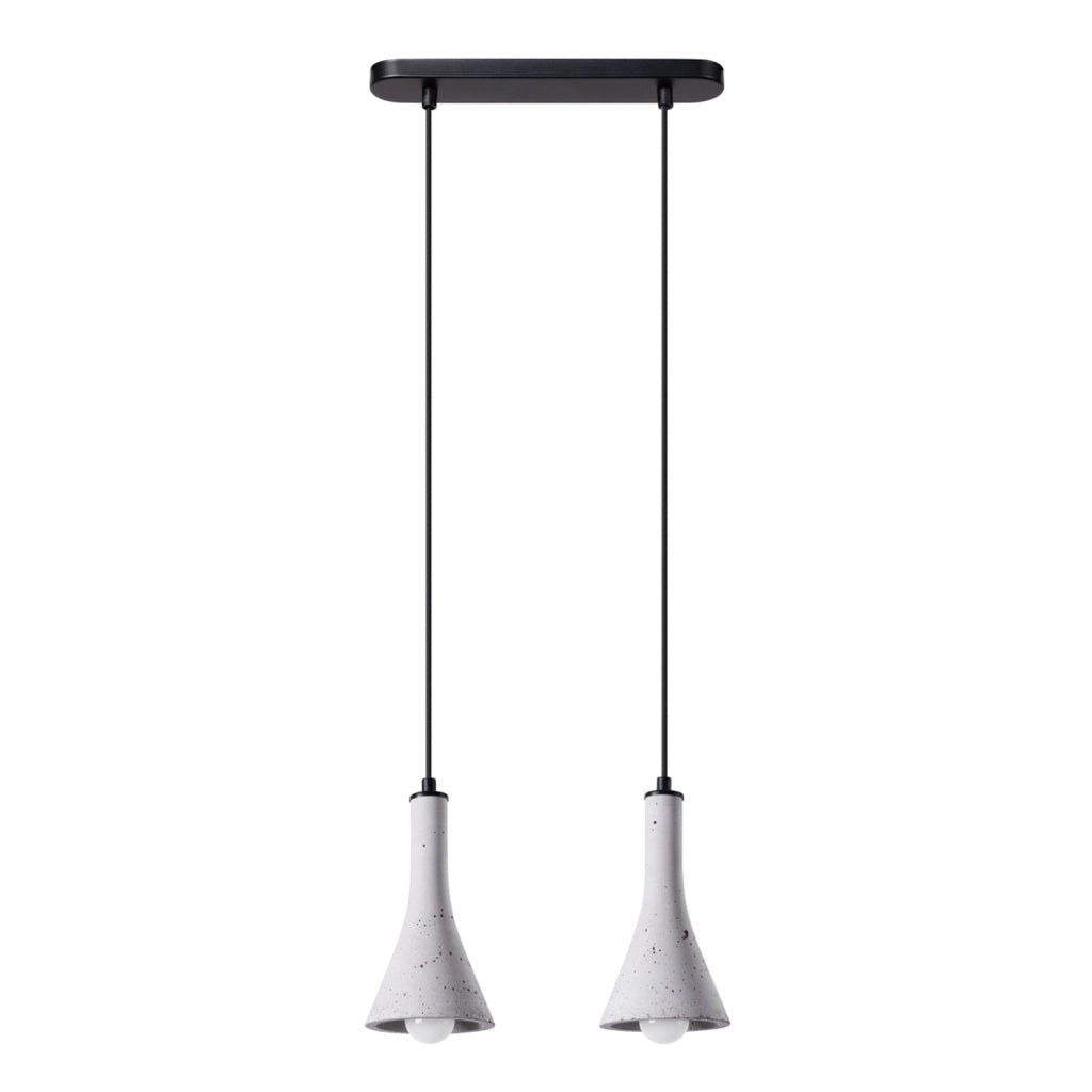 Lampada sospesa CALIDA cemento grigio doppia 2xE14 Pure Lume