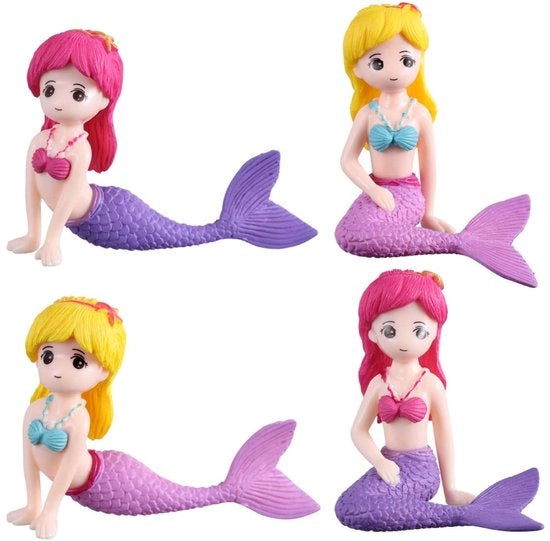 Decorazione per torta - Zeemeermin - Decorazione per feste - Decorazione per baby shower - Set di 4 pezzi in plastica di alta qualità