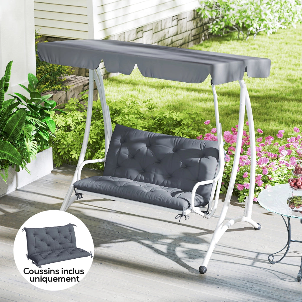 Cuscino per divano da giardino 3 posti ¨C zephmum ¨C 100x98x8 cm grigio