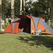 Tenda da Campeggio a Cupola 6 Persone-Tenda per Escursionismo Grigio e Arancione 439006