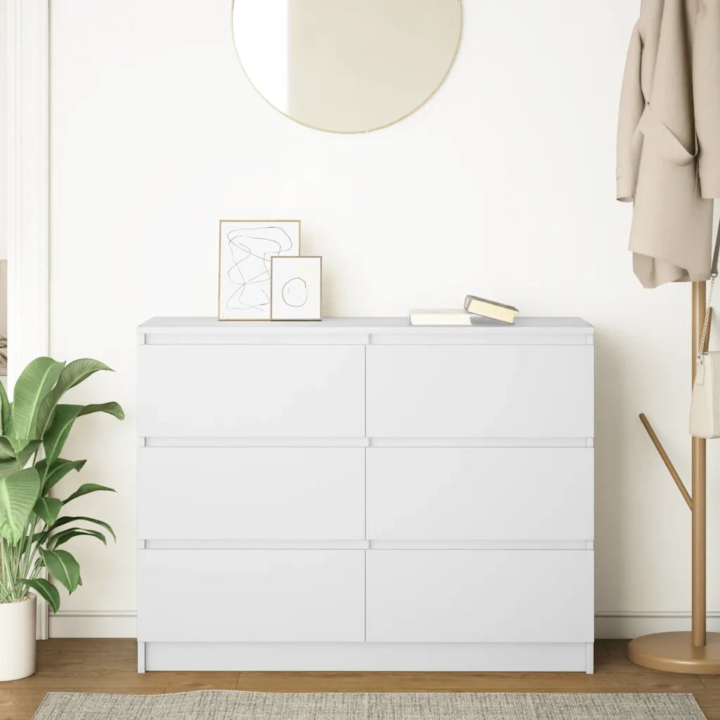 Credenza Bianca 100x35x76 cm in Legno Multistrato