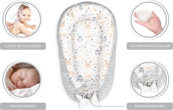 Bambino Cocoon Bumper 100% cotone Anti-allergico - lettino per bambini \ Nest di sicurezza per bambini