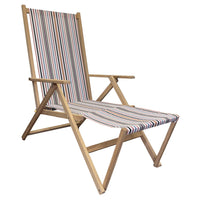 Sedia a Sdraio Relax in Legno Tela Reclinabile Pieghevole Richiudibile Salvaspazio Prendisole Portatile Braccioli Poggia