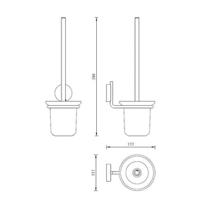Porta scopino wc serie wire a muro - fissaggio ad incollo o con viti