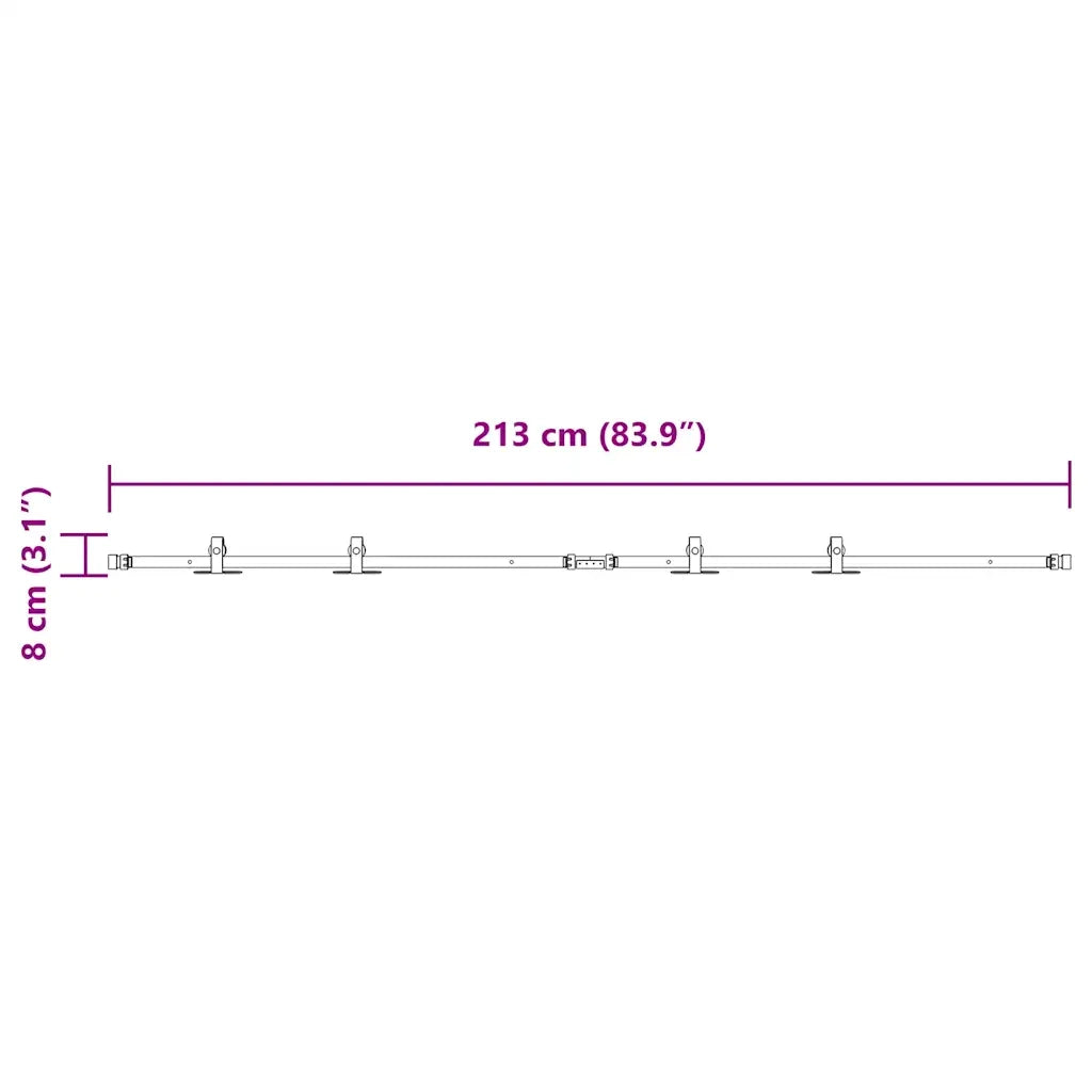 vidaXL Kit Anta Scorrevole Armadio in Acciaio al Carbonio 113 cm