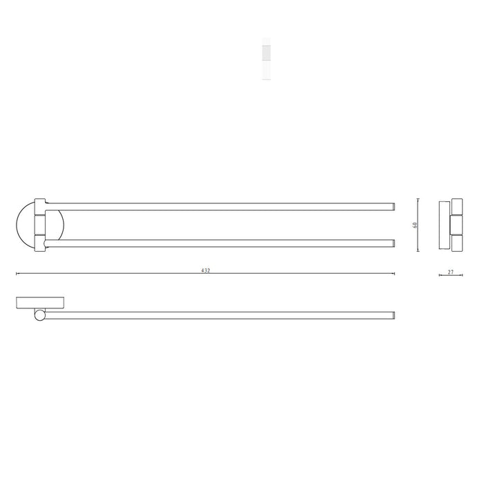 Porta salviette serie wire a snodo - fissaggio ad incollo o con viti