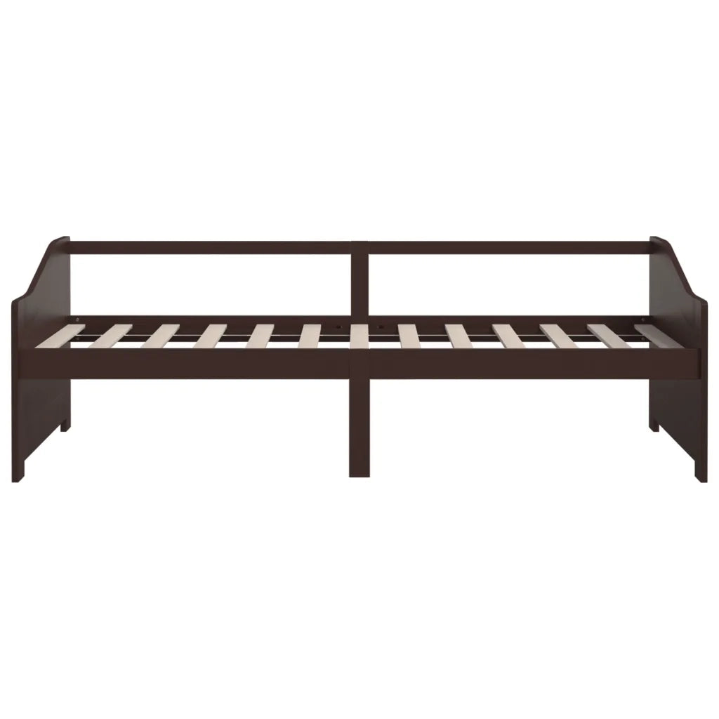 Divano Letto a 3 Posti Marrone Scuro Massello di Pino 90x200cm