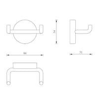 Porta abito serie wire con due ganci d'appoggio - fissaggio ad incollo o con viti