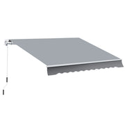 Tenda da esterno per terrazzo retrattile manuale ¨C Zephmum ¨C Grigio, 395x245 cm, alluminio e polyester