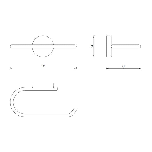 Porta rotolo carta igienica aperto serie wire - fissaggio ad incollo o con viti