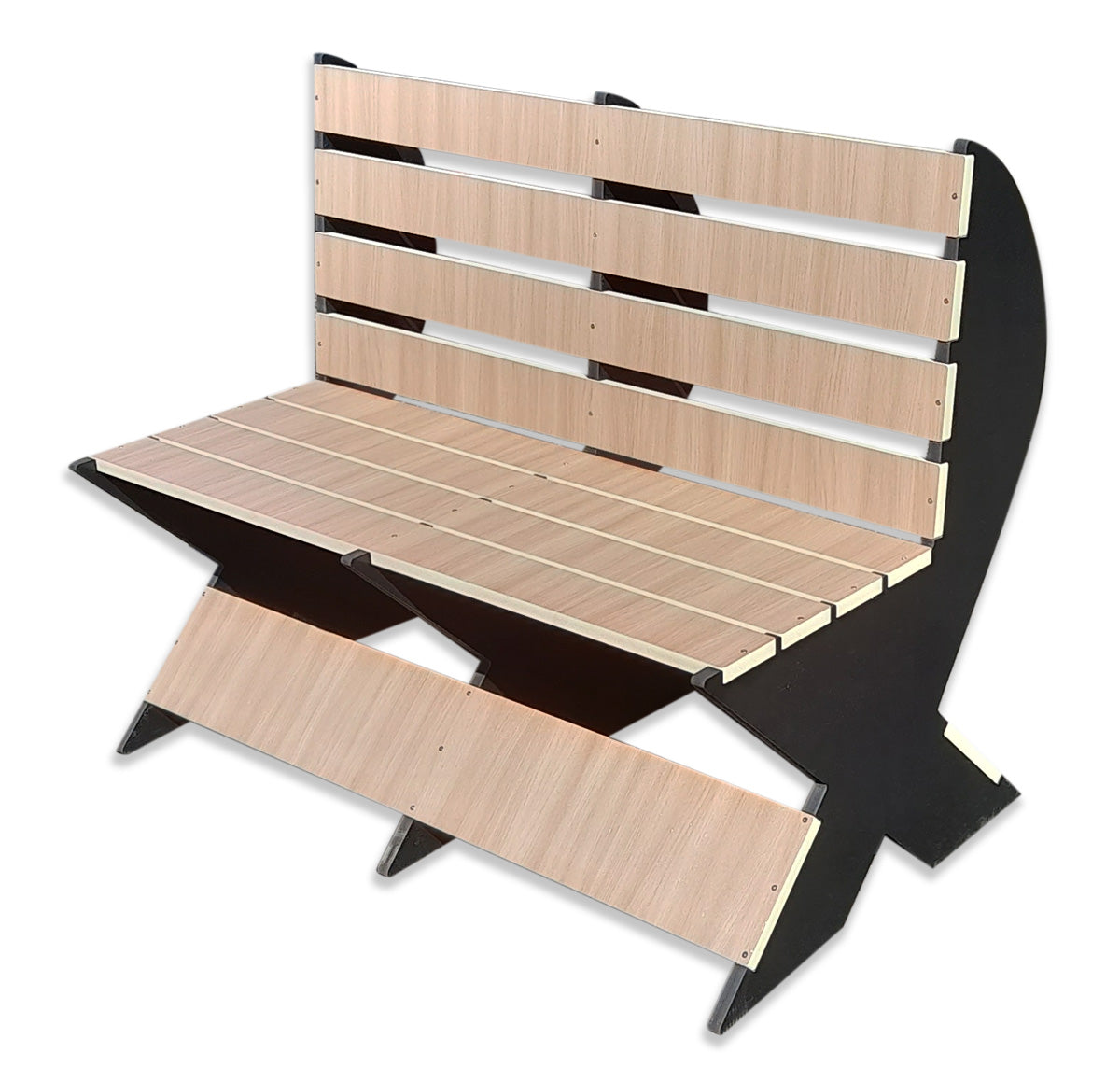 Panchina Mod. Lope in Wpc e Forex da 20 mm alta densità misura 120x75x100 cm - profondità seduta 45 cm