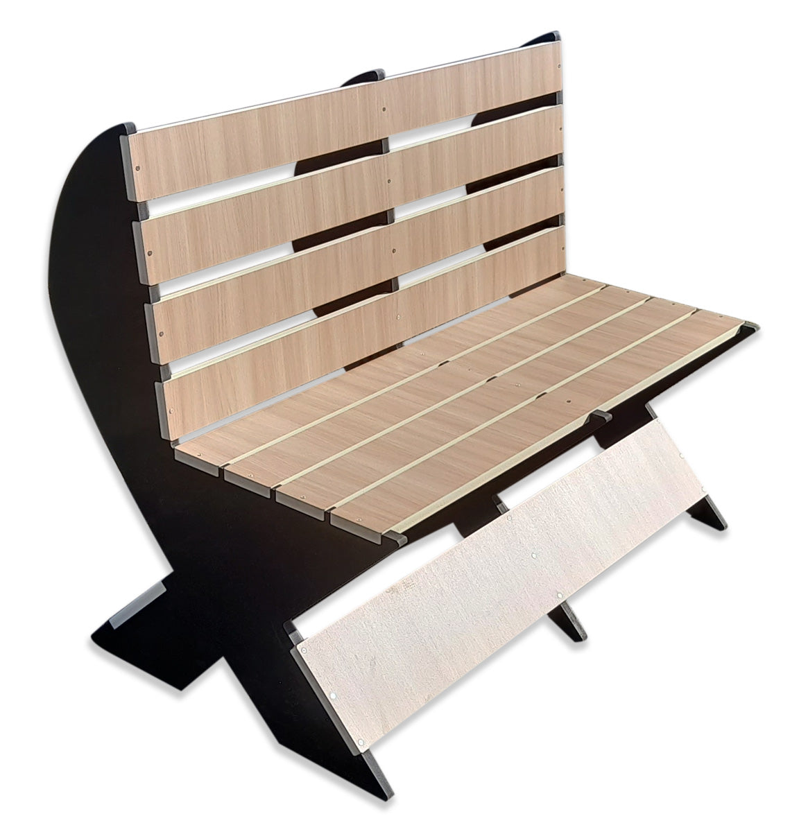 Panchina Mod. Lope in Wpc e Forex da 20 mm alta densità misura 120x75x100 cm - profondità seduta 45 cm