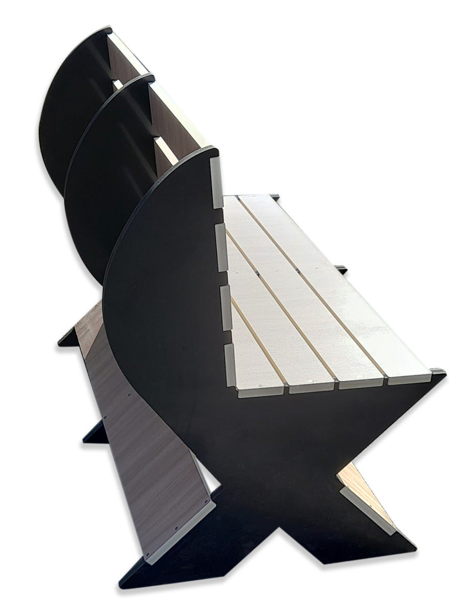 Panchina Mod. Lope in Wpc e Forex da 20 mm alta densità misura 120x75x100 cm - profondità seduta 45 cm