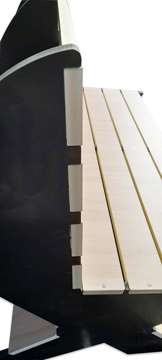 Panchina Mod. Lope in Wpc e Forex da 20 mm alta densità misura 120x75x100 cm - profondità seduta 45 cm