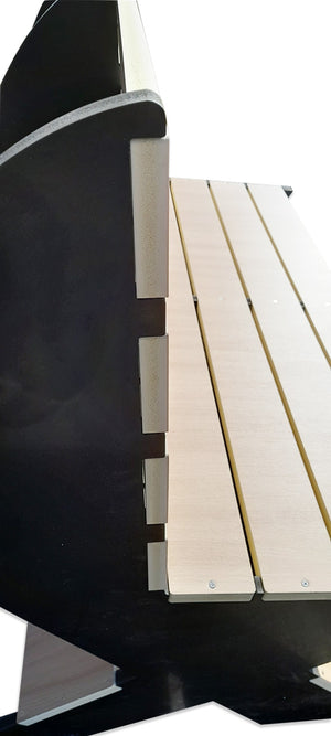 Panchina Mod. Lope in Wpc e Forex da 20 mm alta densità misura 120x75x100 cm - profondità seduta 45 cm