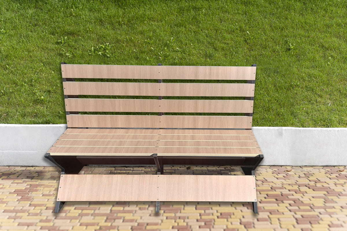 Panchina Mod. Lope in Wpc e Forex da 20 mm alta densità misura 120x75x100 cm - profondità seduta 45 cm