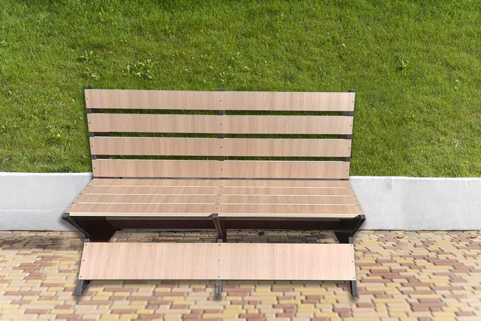 Panchina Mod. Lope in Wpc e Forex da 20 mm alta densità misura 120x75x100 cm - profondità seduta 45 cm