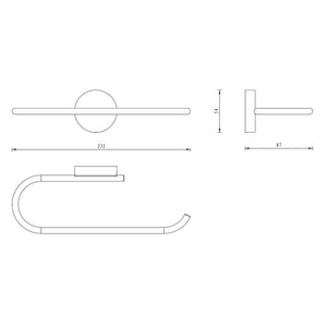 Porta salviette serie wire 20 cm ideale per bidet - fissaggio ad incollo o con viti