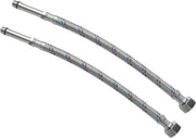 Set di connettori flessibili 1/2 pollice femmina a M10 maschio - lunghezza 300mm - set di 2 pezzi - estensione 5cm - tubo di alimentazione sanitario.