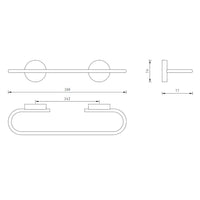 Porta salviette serie wire 30cm - fissaggio ad incollo o con viti