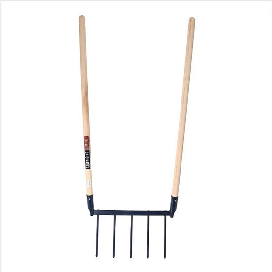 Furgone - Forcone con Denti Larghi per Lavoro Rapido - Forcone con Manico Ergonomico e Lungo Steel - 5 Denti