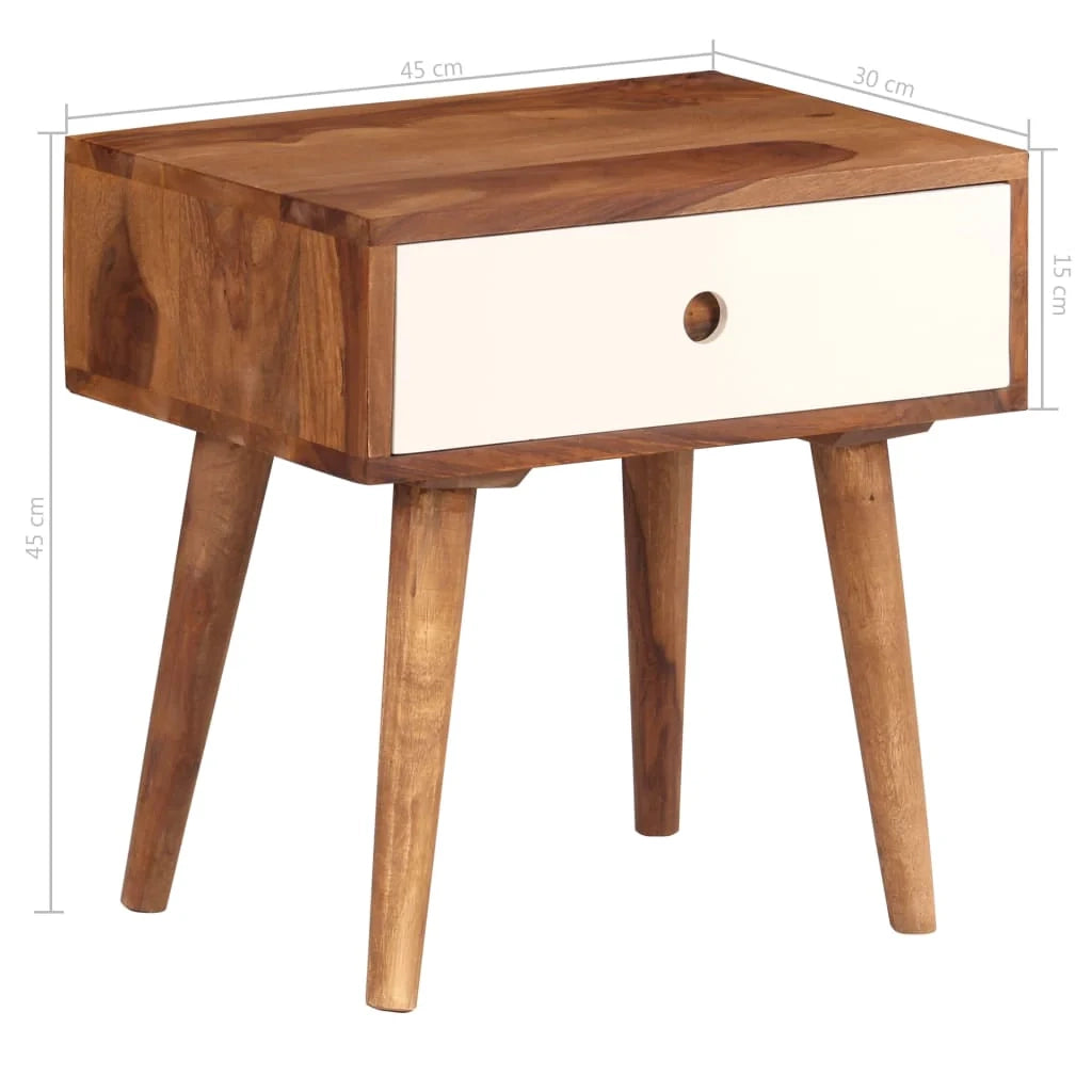 Comodino cassettiera mobili per camera da letto legno massello di sheesham 45 x 30 x 45 cm 1402132
