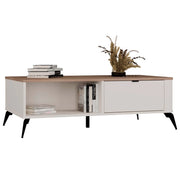 Tavolino da caffè tavolino CORDOBA cashmere beige rovere CASTELLO 2 cassetti per soggiorno