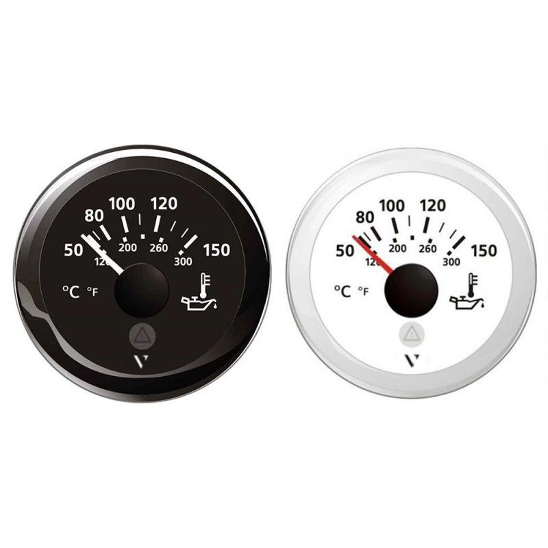 IND.TEMP.OLIO MOTORE NERO 12/24 V ENGINE OIL TEMPERATURE WHITE 50/150 °C 12/24V