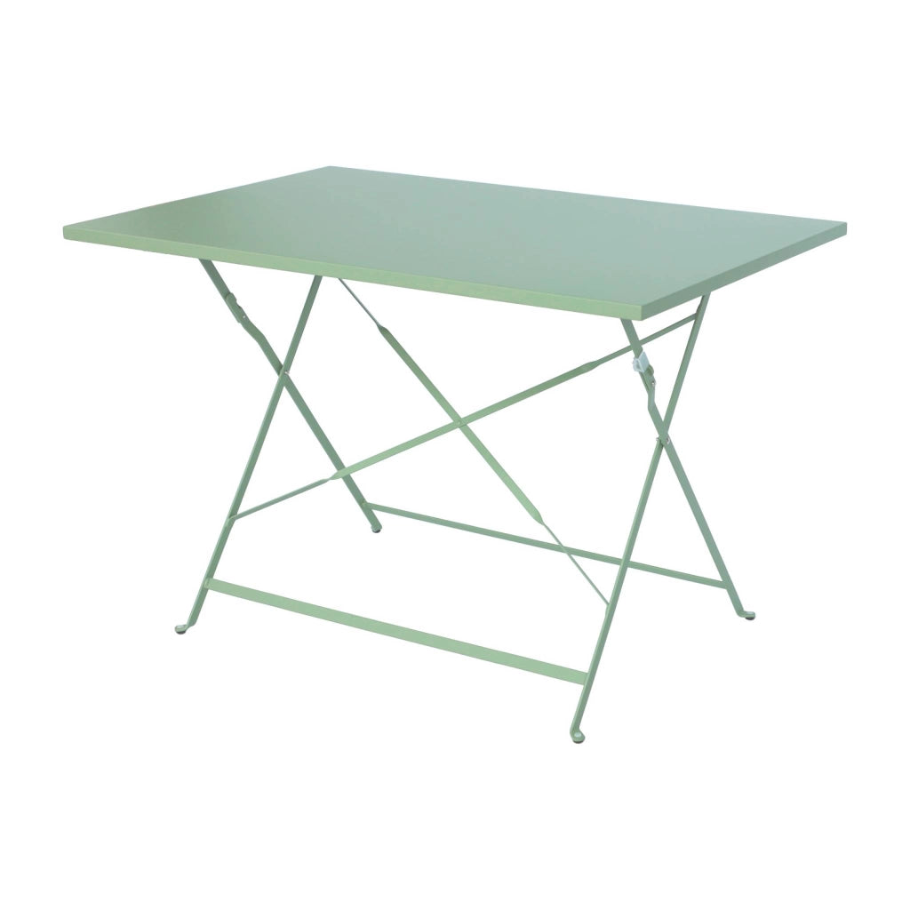 Set tavolo da giardino pieghevole in acciaio con 4 sedie, 110cm, verde