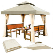 Pavilioio per giardino - 3x3 metri - 2 strati - Copertura tetto - Ombrellone solare