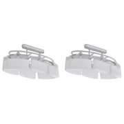 Set di 2 plafoniere moderne dal design ellissoidale 55 x 25 x 27 cm in metallo cromato. Codice articolo: 02_0046389.