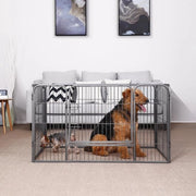 Recinzione esterna per animali domestici, recintazione per cani, 122 x 80 x 70 cm, grigio