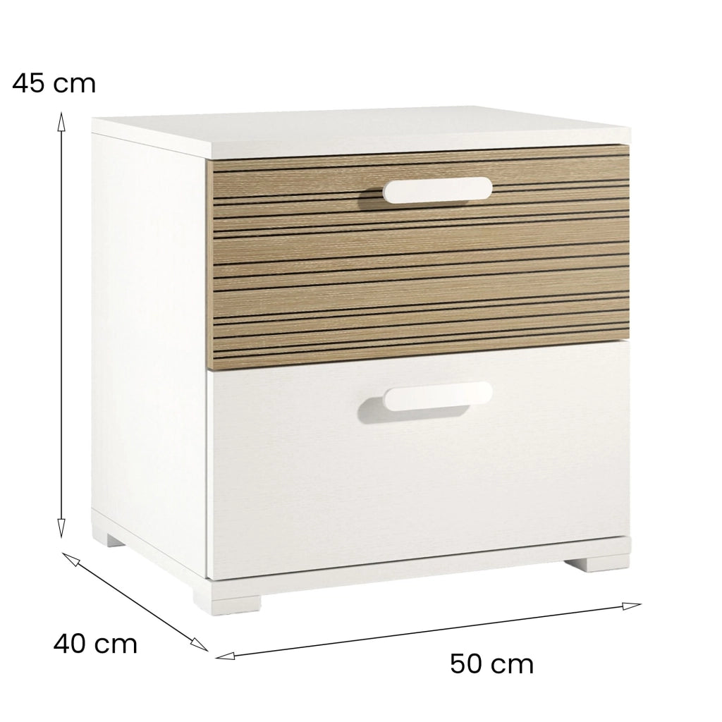 Scabiosa, Comodino un Ripiano Made in Italy, 40.00x50.00x45.00h cm Marrone Rovere Rigato
