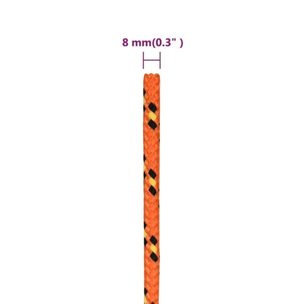 Boat Rope, Orange, 8 Mm, 250 M, Polypropylene