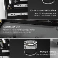 Cassetta per Attrezzi a 6 Cassetti in Acciaio con Serratura, 60x26x34cm, Nero