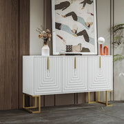 Credenza 3 Ante con Ripiani Regolabili e Maniglie in Metallo ¨C Xylo ¨C Bianco
