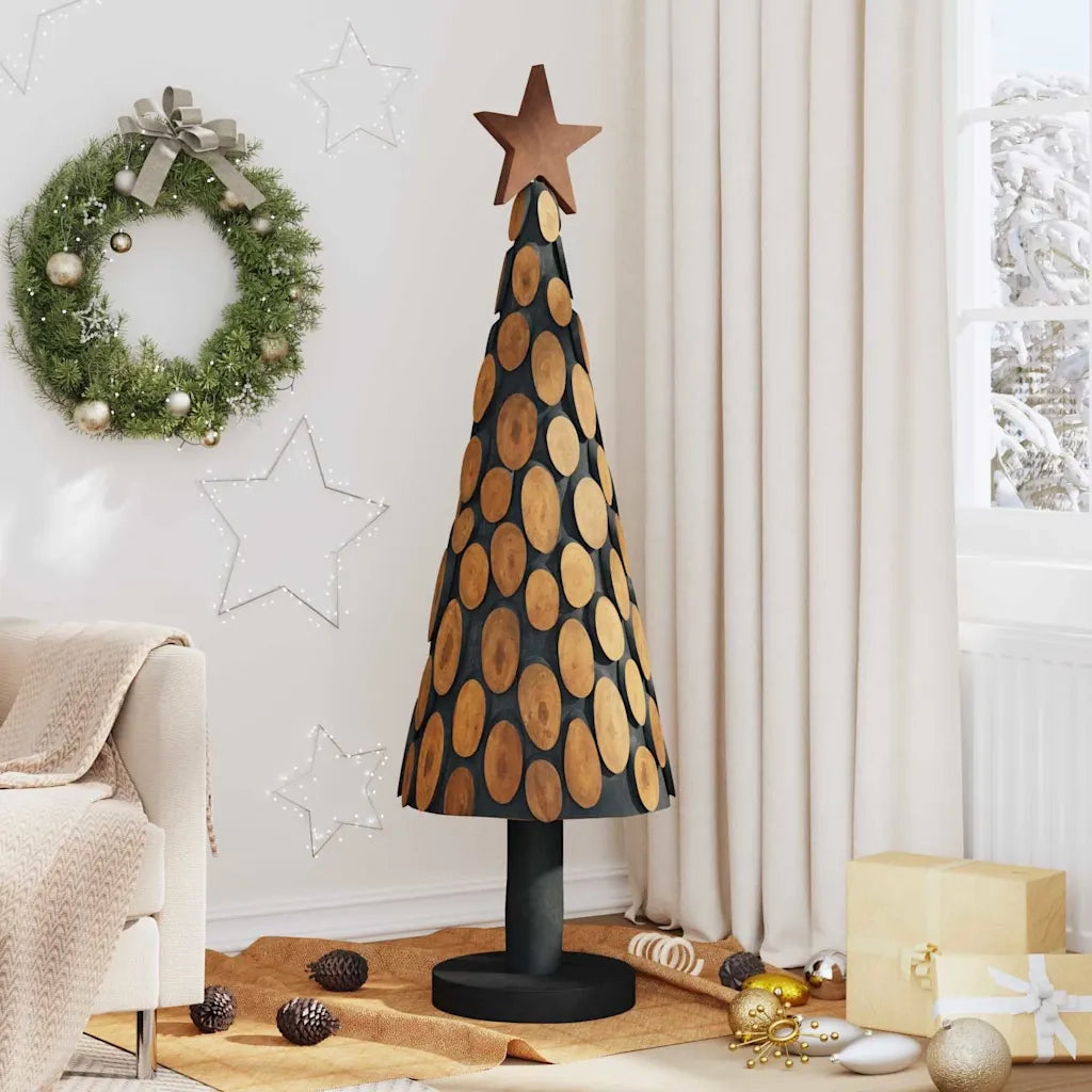 Albero di Natale | Decorazioni natalizie Marrone 149 cm Legno massello di teak