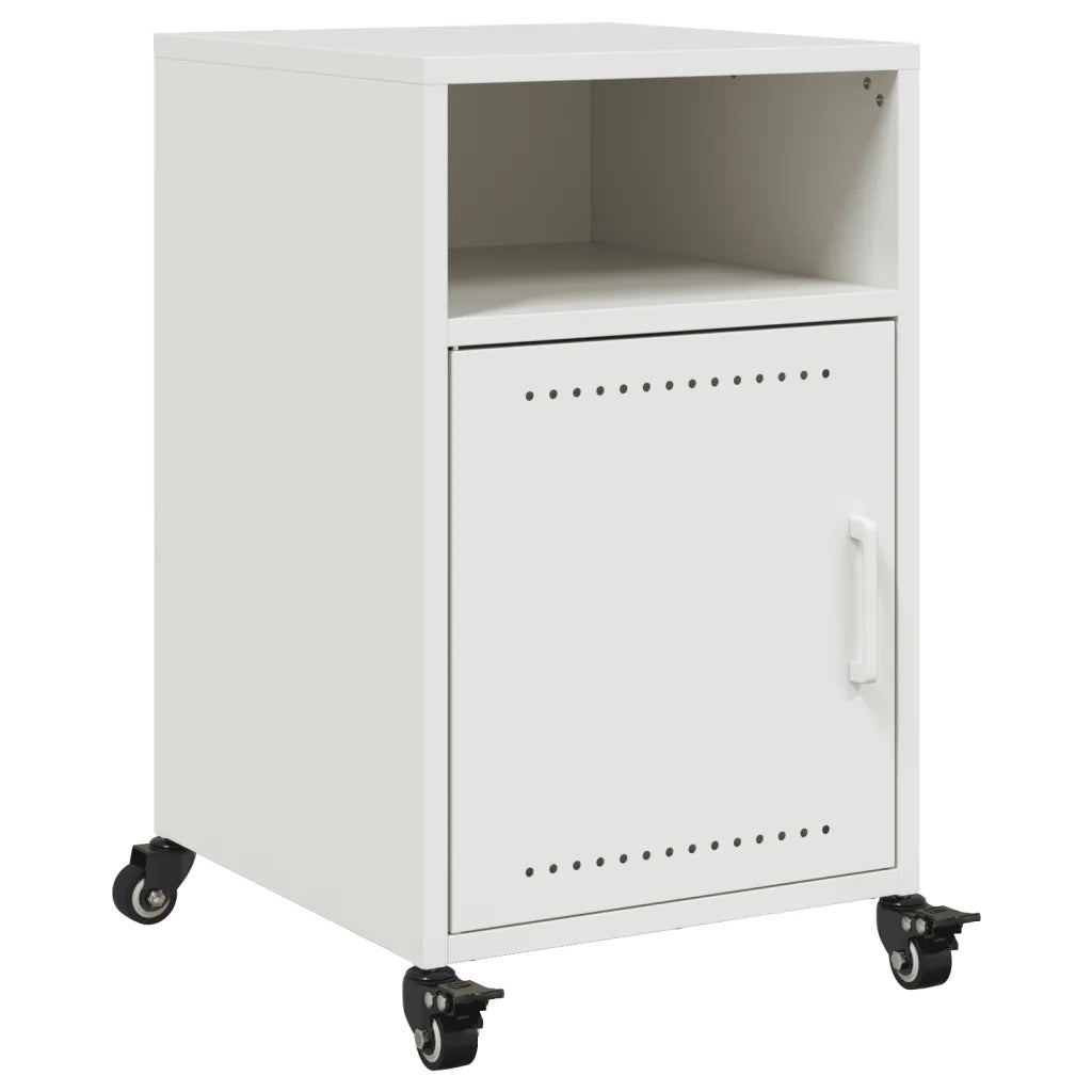 vidaXL Comodini 2 pz Bianchi 36x39x59 cm in Acciaio
