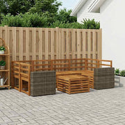 Set di divani da esterno 7 pz Naturale Legno di Acacia Massello 3384095